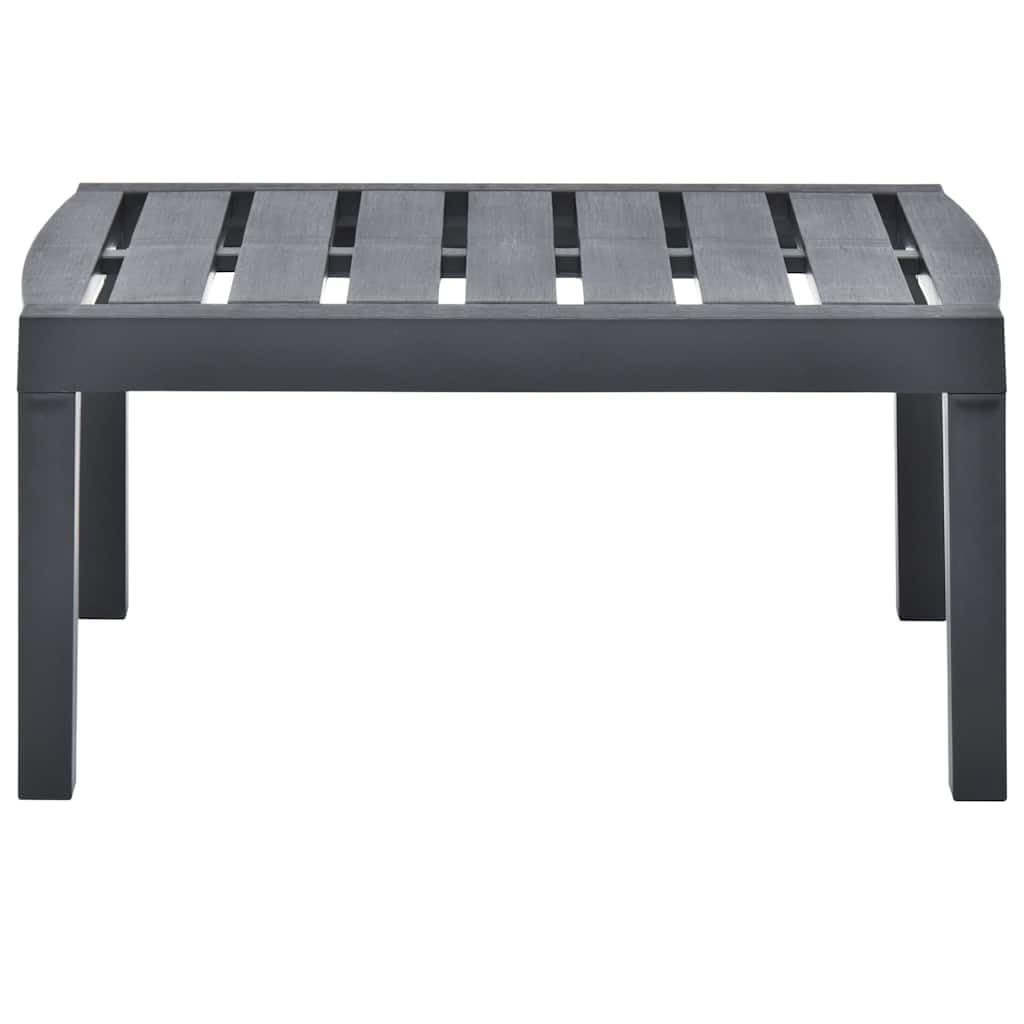 vidaXL Table de Jardin Table Basse de Terrasse Table d'Appoint de Patio Table d'Extérieur Camping Anthracite 78x55x38 cm Plastique