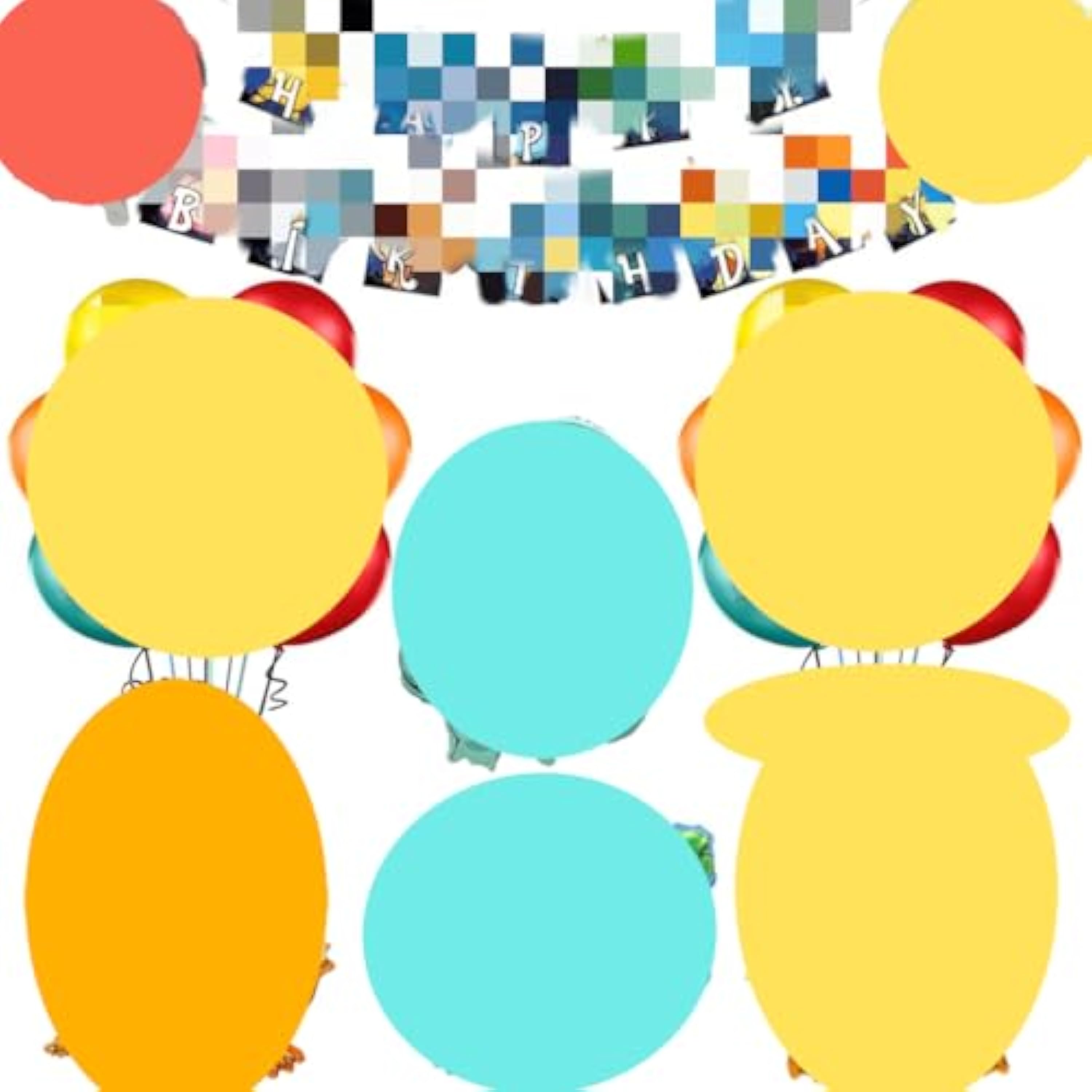 27 Piezas Globos de Cumpleaños,Incluye Globos de Aluminio 3D,Pancarta de Feliz Cumpleaños,Globo temático de dibujos animados,Ideal para Fiestas (D)