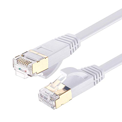 Cat 7 Ethernet Cable 100 ft White, MORELECS Cat 7 Internet Cable 100 ft Ethernet Cable RJ45 Network Cable Cat7 LAN Cable for PC Laptop Modem Router Cable Ethernet