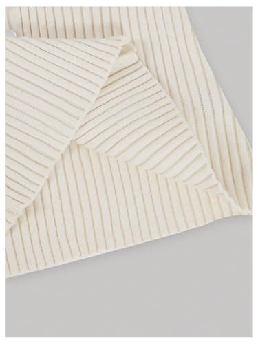 MakeMeChic Women's Rib Knitted Button Down Cardigan Bell Sleeve V Neck Sweater Top3