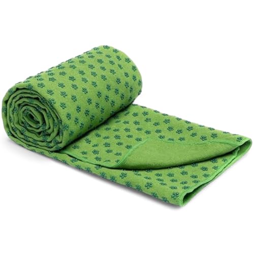Yoga Handtuch Yogadecke, rutschfest, Schnelltrocknend 180x60cm (Grün), XXL Decke für Sport, Strand, Picknick und Reise aus Microfaser, Tuch, Pilates, Fitness und Picknickdecke, Yogamatte, Strandtuch