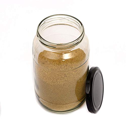 Image of Pure Source India Metal Black Lug Cap Lid for Glass jar, 12 Pieces, 82 mm