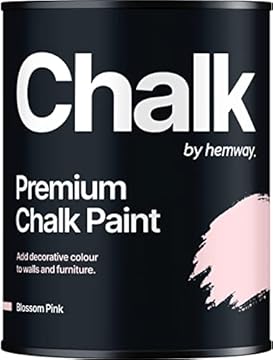 Hemway - Premium Chalk Paint - Blossom Pink 1 L | Chalky Matt Shabby Chic Finish for Interior Furniture & Walls | Quick Dry & 1 Coat