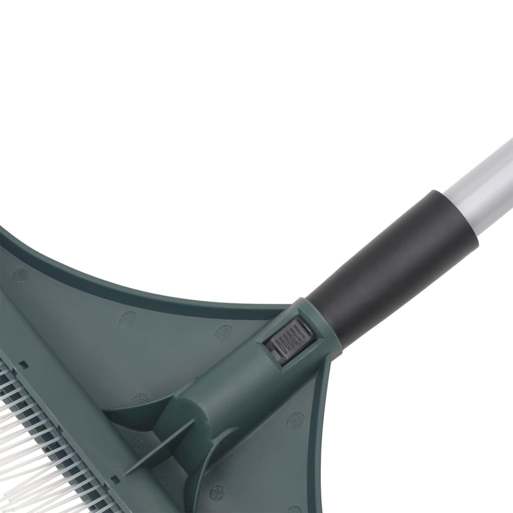 Mangloder - Rastrillo de césped artificial con mango telescópico de 80 a 131 cm, cabeza de polipropileno con cerdas de nailon y mango de acero para jardín, terraza, bancal, hierba, musgo, limpieza y