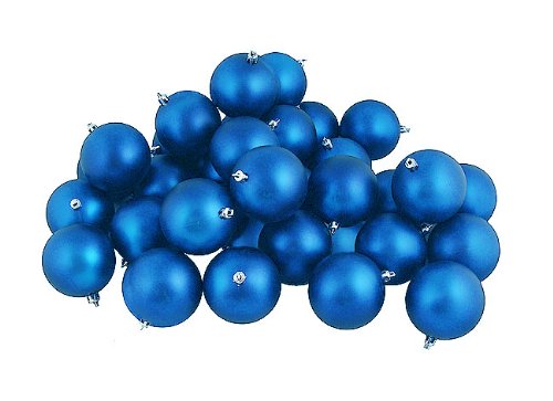 Up To 40% OFF Vickerman 32 Count Matte Lavish Blue Shatterproof Christmas Ball Ornaments, 3.25"