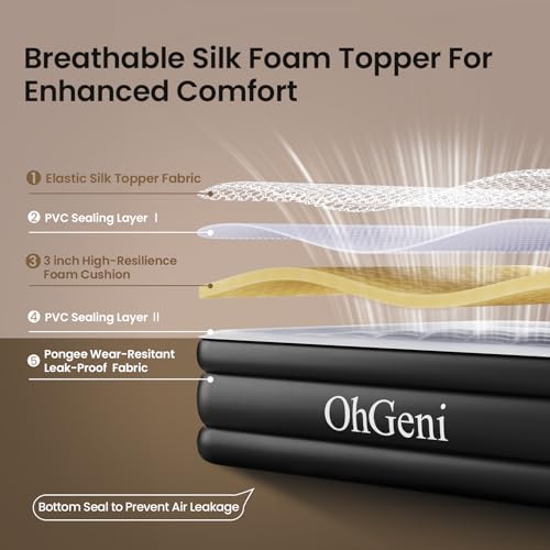 OhGeni 20" Luxury Queen Air Mattress with Built-in Pump の商品画像 1