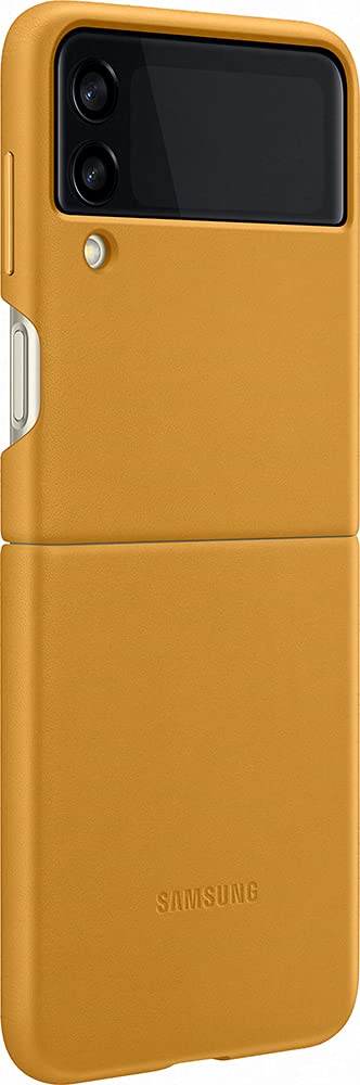 Samsung Galaxy Z Flip3 Leather Cover - Official Samsung Case - Mustard