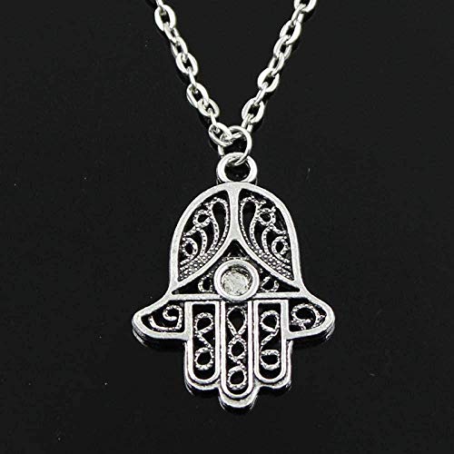 Preisvergleich Produktbild CKAWM Halskette Palmenschutz Anhänger Runde Kreuzkette Kurze Lange Halskette Geschenk Für Männer Und Frauen Silber Farbe