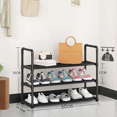 XIANGLV Shoe Rack, 3-Tier Shoe Rack Small, Can Hold 9 works of Shoes, Shoe Shelf Storage Organizer,Anti-Rust Coating - Image 3