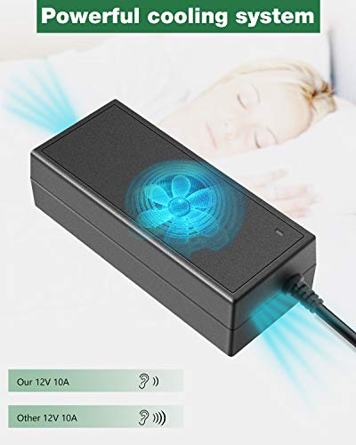 JOVNO AC to DC Converter 120W 12V 10A Car Cigarette Lighter Socket 100V-240V to 12V AC/DC Supply Adapter Transformer for Ttire Inflator/Car Vacuum Cleaner/Car Refrigerator Vehicle Electronic Device - Thumbnail 3