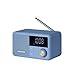 Crosley CR1121A-EB Cooper Retro AM/FM Radio, Portable Bluetooth Speaker with Aux Input and LED Display, Elemental Blue