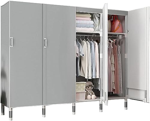 Armoire en tissu avec étagères portables en toile pour organisateur de rangement de vêtements