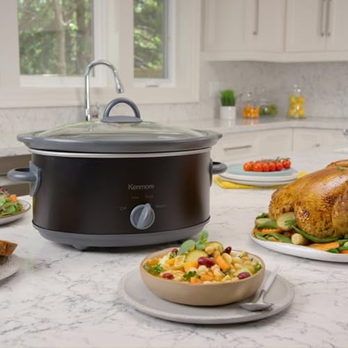 Kenmore 5 Quart Slow Cooker - Programmable Settings, Locking Lid, Dishwasher-Safe Stoneware Insert – Mini Crock pot for Stew, Soup, Roast, Compatible with Crock Pot Liners by Koolatron - Image 2