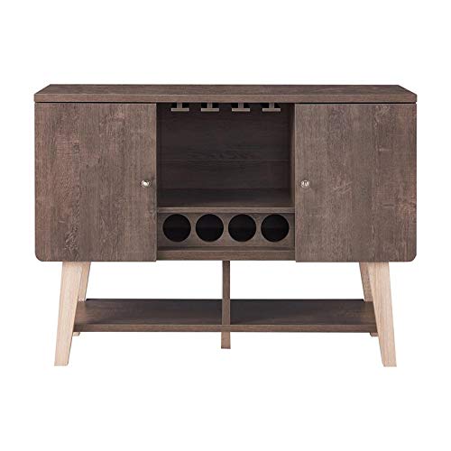Furniture Of America Nico Modern Wood 4-Bottle Buffet In Walnut Oak #TOP20