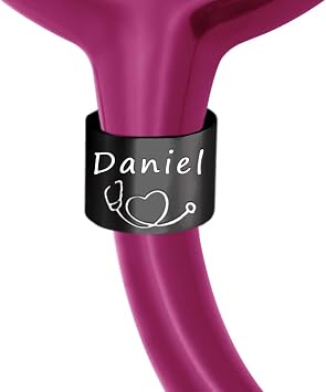 Stethoscope Name Tag for Nurses, Custom Black Stethoscope ID Tag Stethoscope Charms Graduation Nursing Gifts for Students
