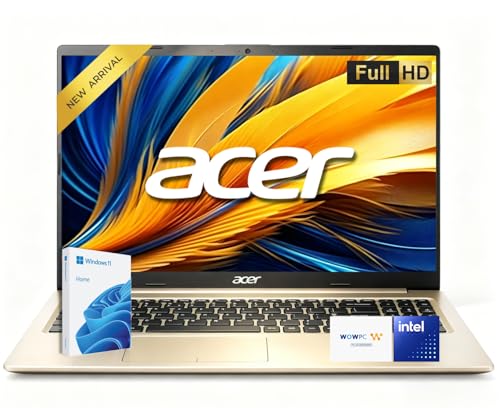 Acer Aspire 15.6' FHD Laptop for Home & Work, Intel Celeron N4500, 8GB RAM, 128GB SSD, Windows 11, Fast WiFi, HDMI, Thin & Lightweight