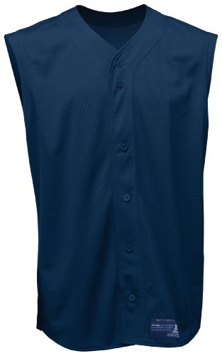 Camiseta de Béisbol Mizuno para Hombre sin mangas con botones completos, color Navy, talla Medium