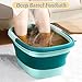 WMHYLYH Collapsible Foot Spa Bath Massager for Dry Cracked Feet, Feet Soaking Tub with Massage Acupoint, Pedicure Foot Soak Basin Plastic Bucket with Handle(Green)