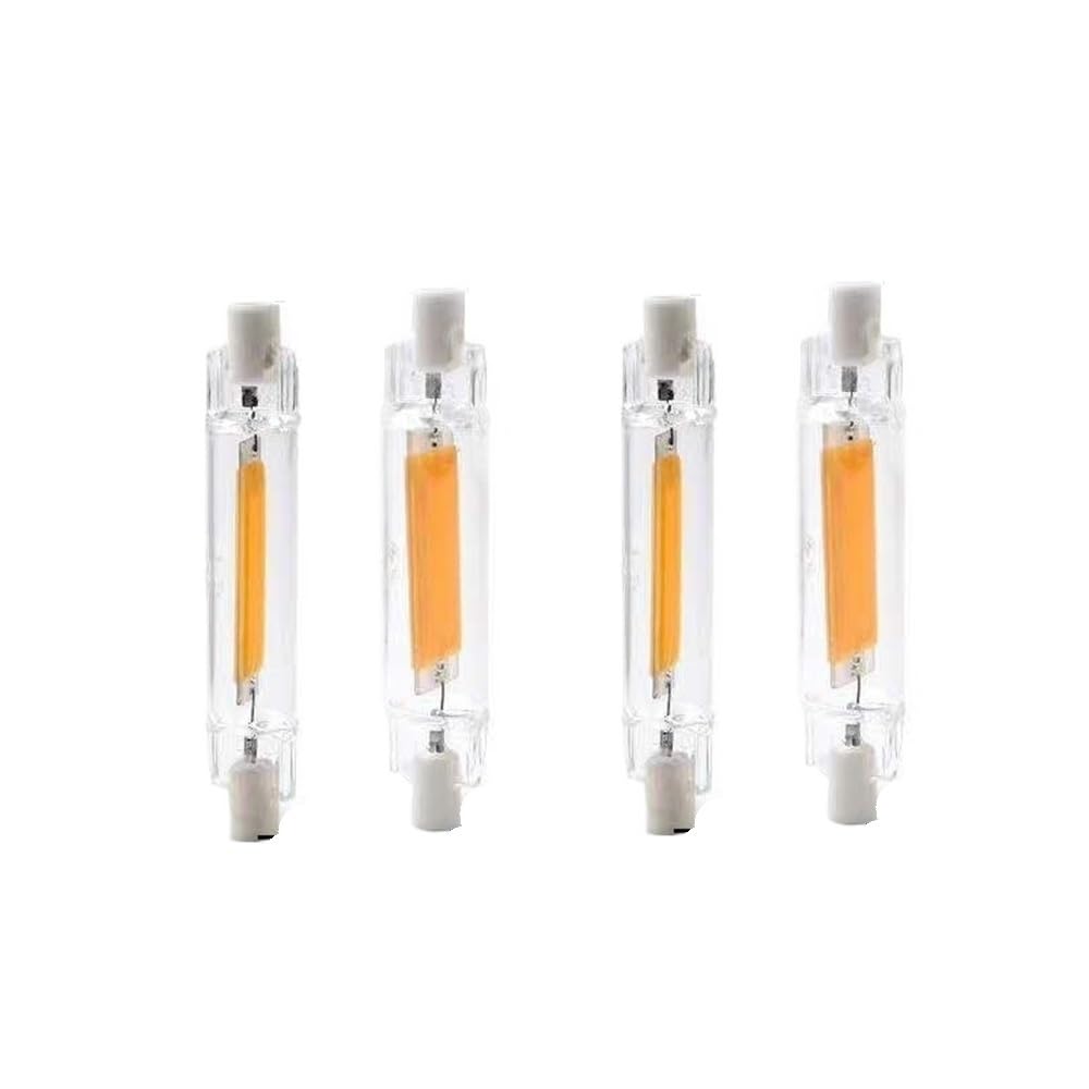 NXCVBNKZJ KJXP Lighting, Pack of 4, LED COB Bulb Light AC220V R7S 5W/10W 78mm/118mm Glass Tube Spotlight Bulbs(Cold White,78mm 5w 220v)