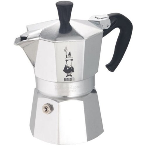 Image of Bialetti - Moka Express: Iconic Stovetop Espresso Maker, Makes Real Italian Coffee, Moka Pot 1 Cup (2 Oz - 60 Ml), Aluminium, Silver