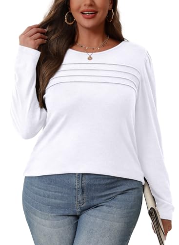 OFEEFAN Long Sleeve Shirts for Women Fall Fashion 2025 Dressy Casual Blouses Trendy Pleated Tunic Tops for Leggings3