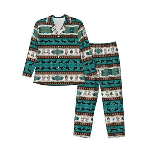 Ensemble pyjama homme rayures cheval haut de gamme avec finitions boutonnées