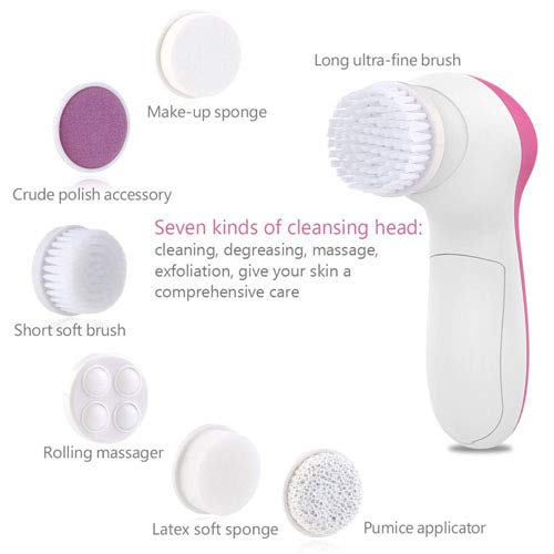 KALOPSIA INDUSTRIES Facial Brush 7 in 1 Facial Massager Face Brush with 7 Brush Heads Beauty