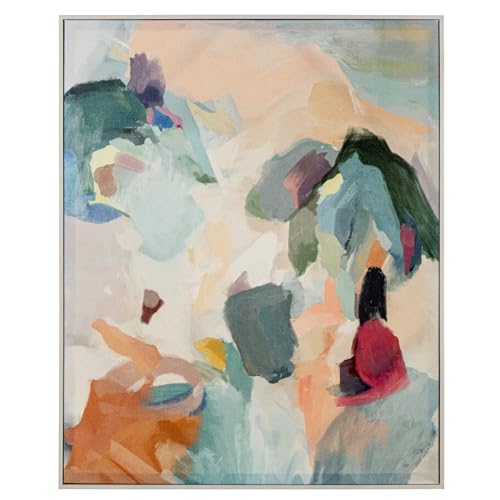 Tableau imprimé Abstrait DRW cadre bleu vert beige 80x100cm - 2