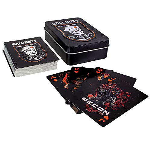 Price comparison product image Call of Duty Black Ops 4 Playing Cards / COD Logos & Emblem Cards / Includes Embossed Premium Metal Storage Tin / Poker Card Set Plastic Coated