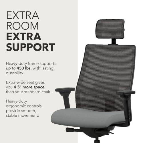 Image of HON Ignition 2.0 Big and Tall Ergonomic Office Chair, Desk Chair, Ash