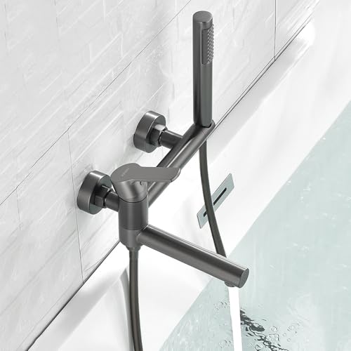 Mitigeur de douche à levier unique mural chromé avec flexible complet
