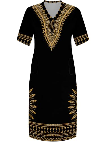 Image of PinkPatty Women's Oversize V Neck Short Sleeve Maxi Dress with Pockets