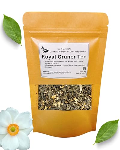 MOIN VIETNAM Té desintoxicante | Té verde real de Vietnam | 100% natural | vegano | sin gluten | sin lactosa | bolsa de pie de 50 g, aprox. 25 tazas | tratamiento de desintoxicación 14 días