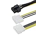 ThtRht 4 Pack 8-Pin PciE to Molex Dual 4-Pin Graphic Video Card Power Cord Y Splitter 2X Power Supply Cable PCI-E Express ATX PSU Adapter Converter Connector Wire for Computer PC Desktop DIY