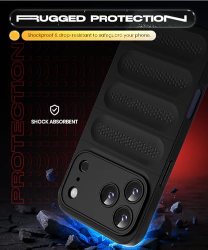 Image of WOW IMAGINE Ultimate Silicone Back Cover Case for iPhone 17 Pro | Heat Dissipation Thin Soft TPU | 360 Camera Protection | Breathable Cooling Holes - Pitch Black