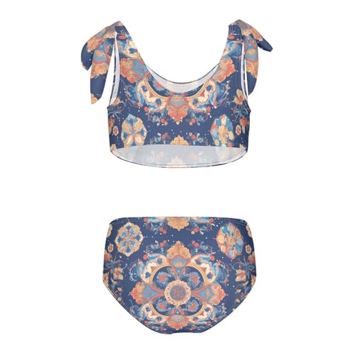 KLL Bohemian Mandala Oil Painting Girls' 2 Piece Bikini Set Quick-Dry Swimsuit Swimming Suits Adjustable Strap2