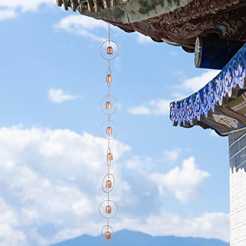 Onlynery Regenketten für Dachrinnen | Einzigartige Windspiele | Regenkettenbecher leiten Wasser und Heimdisplay um, einzigartige Fallrohrverlängerung, Haus- und Gartendekoration – Bild 4