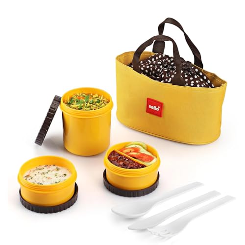 Image of CELLO MF Foodlink Plastic Lunch Box Set, 6 Pieces, Yellow