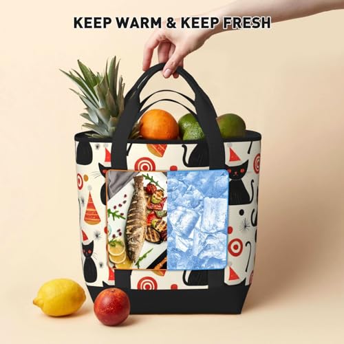 Sac d'épicerie isotherme réutilisable grand format imprimé chat - 2