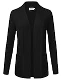 JJ Perfection Women's Open Front Knit Long Sleeve Pockets Sweater Cardigan BLACK 3XL