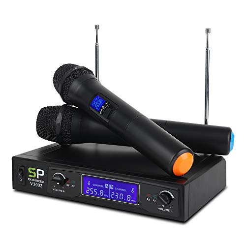 OWLVIEW V3002 VHF Wireless Microphone System With Two Handheld Mics Dual Channel For