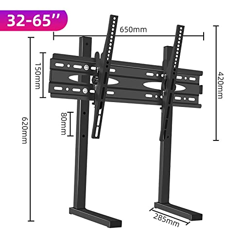 Soporte Universal para TV de Mesa, para la mayoría de televisores de Pantalla Plana LCD de 32 a 65 Pulgadas, VESA de hasta 600 por 400 mm, soporta hasta 37,5 kg/82 lbs