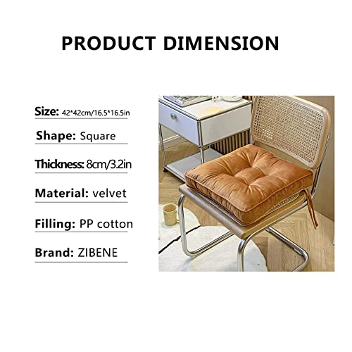 Cojines para sillas de comedor de terciopelo premium, pack de 6 piezas beige 6