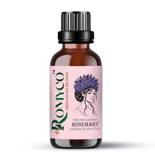 Image of Romyco Rosemary Essential Oil 30ml for Hair Growth Strong Shiny Long Hair | 100% Undiluted Natural | Therapeutic Grade | Aromatherapy Diffuser