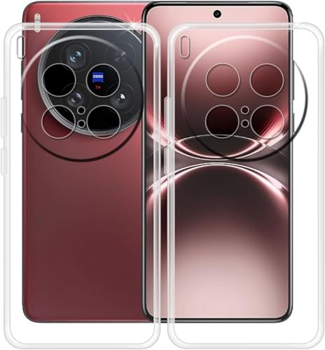 Image of REALCASE Silicone Vivo X200T 5G Back Cover Case, Scratch Resistant Protective Crystal Clear Transparent Shock Proof Bumper Back Cover Case for Vivo X200T 5G