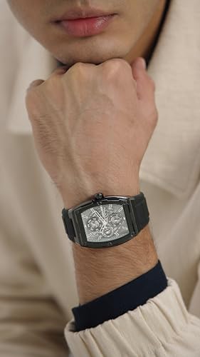 Image of Police Quartz Multifunction Grey Dial Black Silicone Strap Watch for Men - PLPEWJQ0004501
