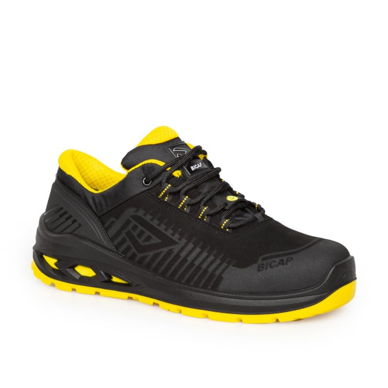 Bicap Aikido S3S - Zapatos de seguridad para hombre y mujer, puntera de aluminio, lámina de cero perforación, suela de poliuretano Bidensity, soporte BI-equilibrado, transpirable, ligero, sector