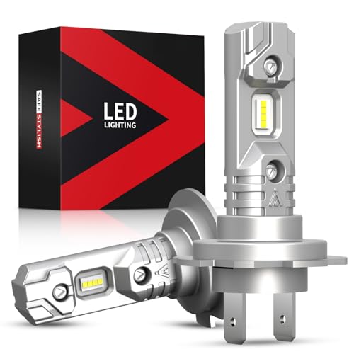 LASFIT BEAM H-7 Bulb 6000K White Bright H-7 Light Bulb 1:1 Mini Size No Adapter Required Non-polarity Fanless Noiseless Plug and Play Halogen Replacemet for H7 Fog Bulb Pack of 2