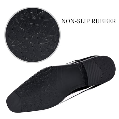 Men's Patent Leather Suede Dress Oxfords Casual Non-Slip Hi-Gloss Style Oxford Shoes Classic Lace-Up Business Wedding Tuxedo Shoes4