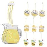 TOYANDONA 12 Stück Teiliges Zitronen holzanhänger Dekorative Holzscheiben mit Aufhängung Langlebige Holzdeko für Restaurant Strandshop und Wohnraumgestaltung